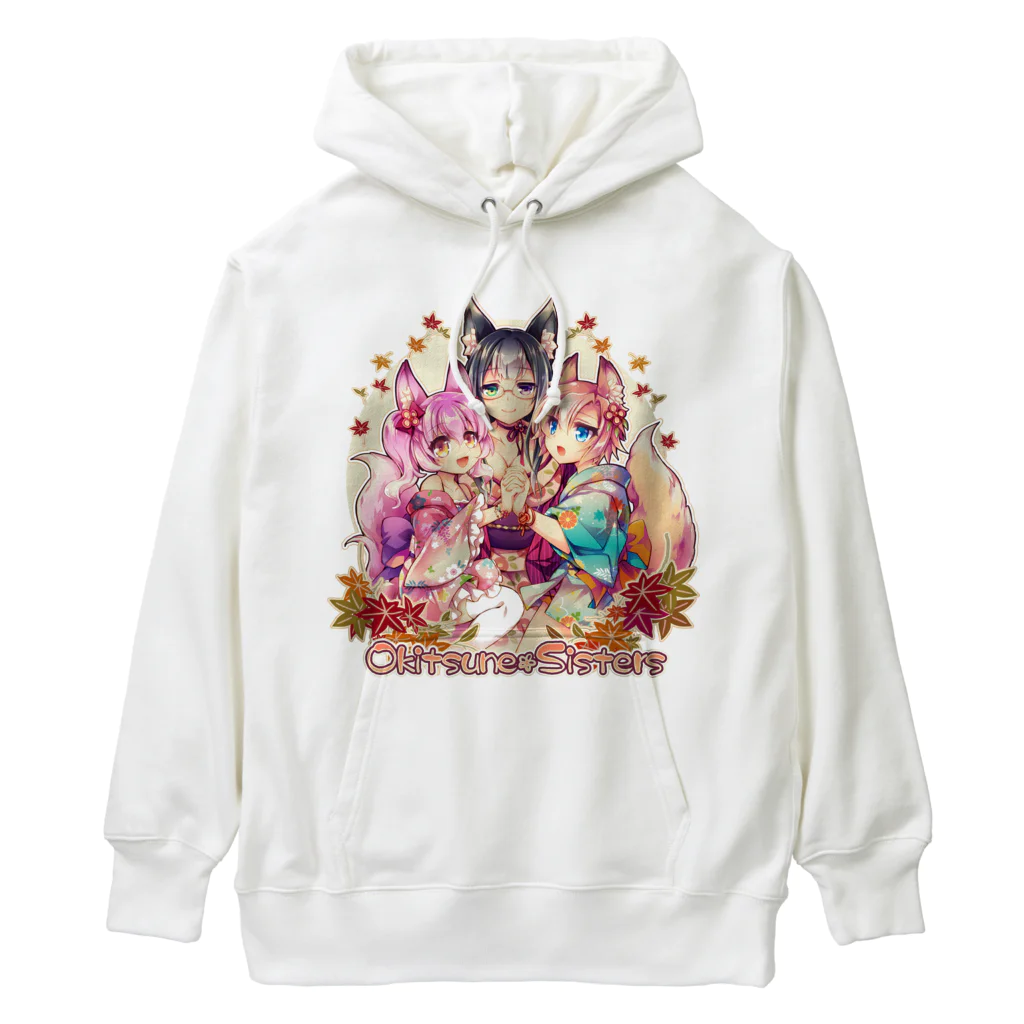 月蝕ざっか店＠SUZURIのOkitsune*Sisters - Ctype Heavyweight Hoodie