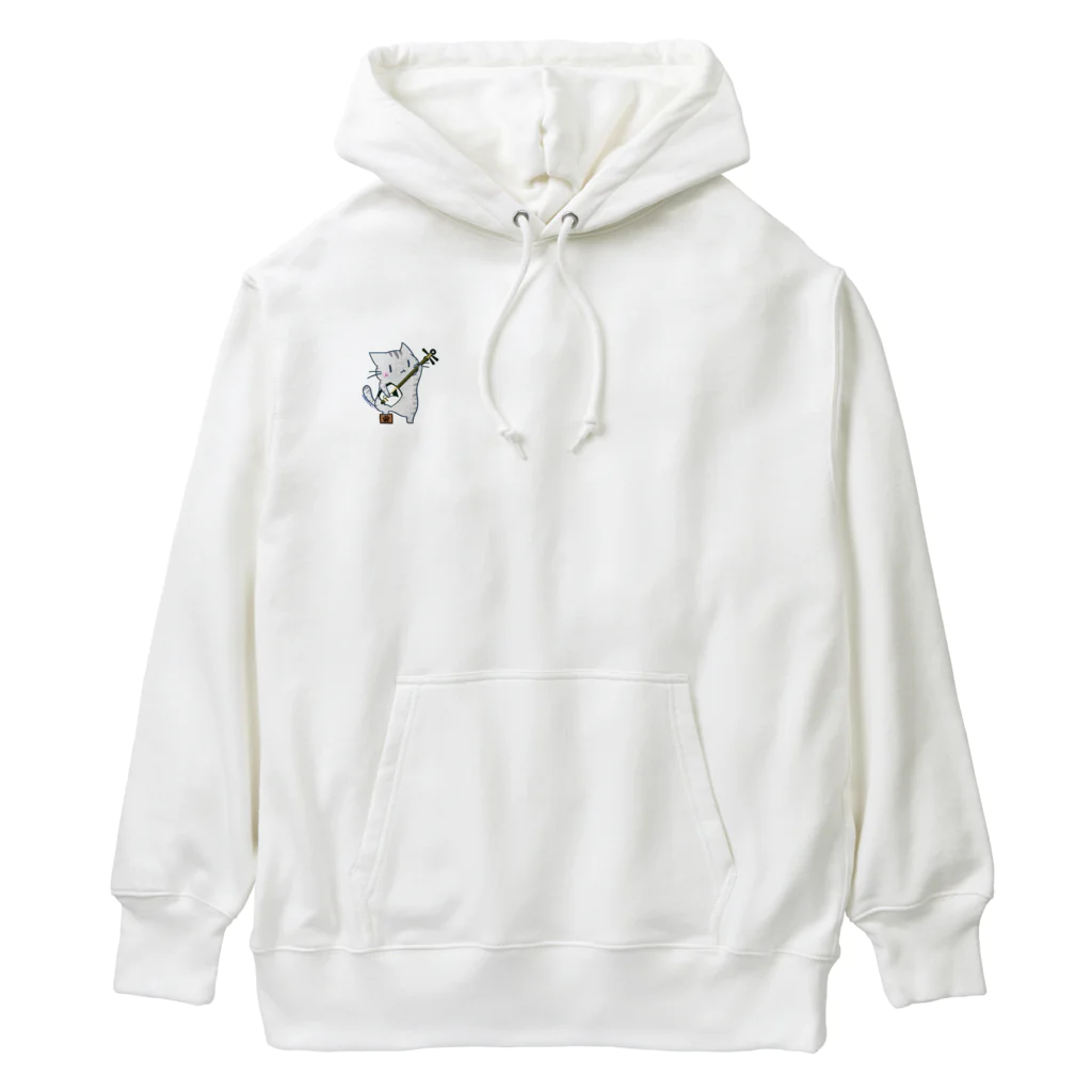 絵娯クリエイトのひのもとにゃんこ® 津軽三味線にゃんこ Heavyweight Hoodie