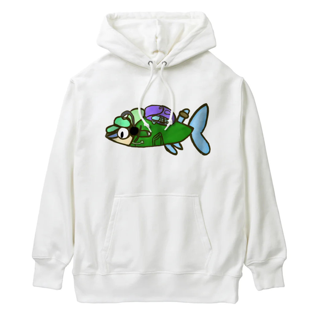 motchie's Shopのグリーンネオンくん Heavyweight Hoodie