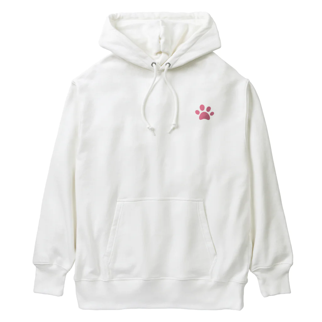 ねこといっしょに🐈猫グッズ専門店🐾のピンクの肉球 Heavyweight Hoodie