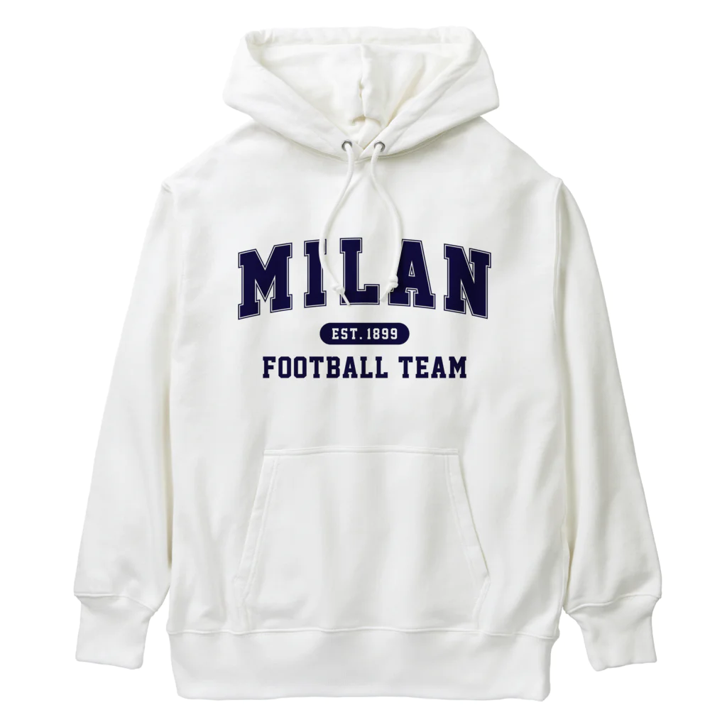 CALCIO1899のミラン_カレッジ風_ネイビー Heavyweight Hoodie