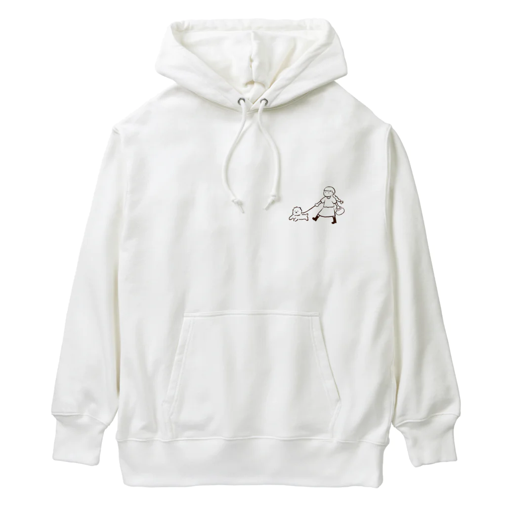 ぬんぬんの部屋のお散歩 〜モコと三つ編みちゃん〜 Heavyweight Hoodie