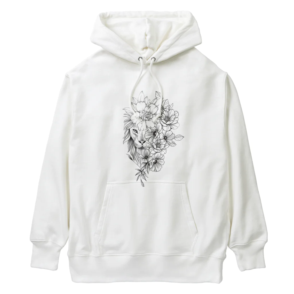 キッチンファラオのフラワーアートライオン Heavyweight Hoodie