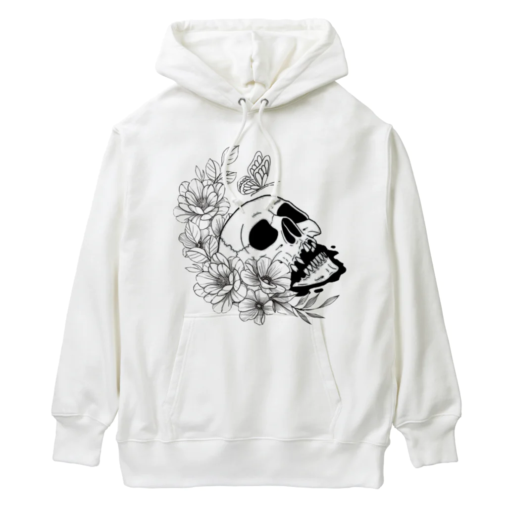 キッチンファラオのドクロフラワー Heavyweight Hoodie