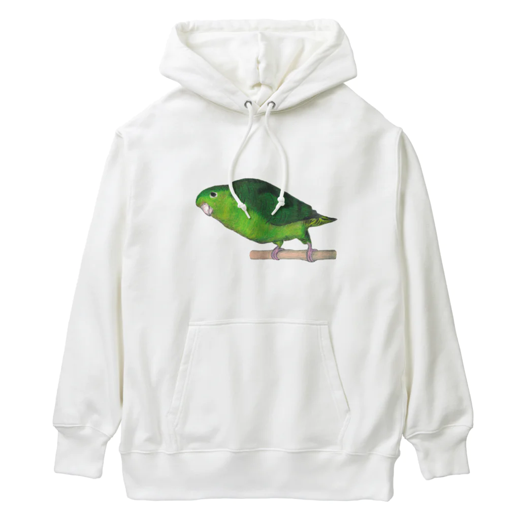 森図鑑の[森図鑑] サザナミインコ緑色 Heavyweight Hoodie