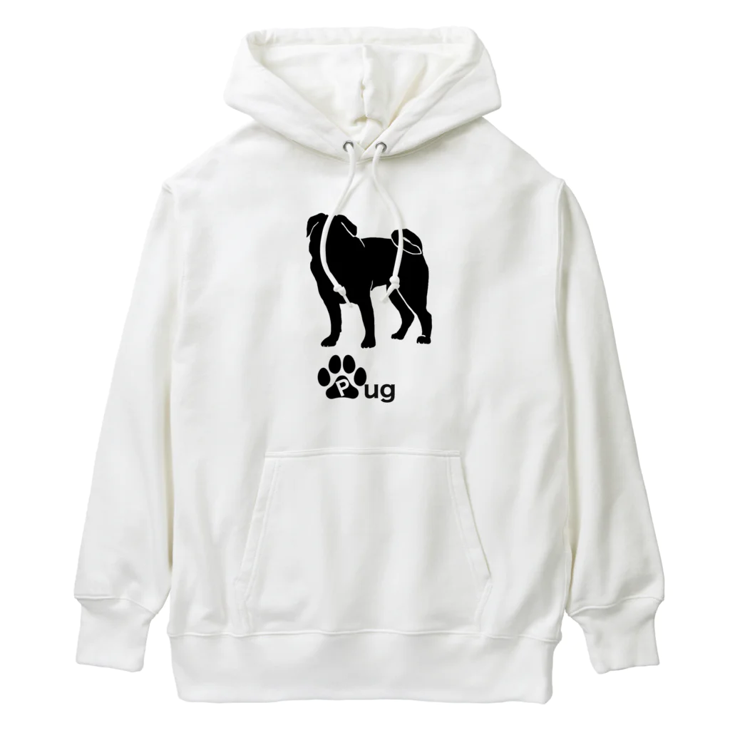 bow and arrow のパグ犬 Heavyweight Hoodie