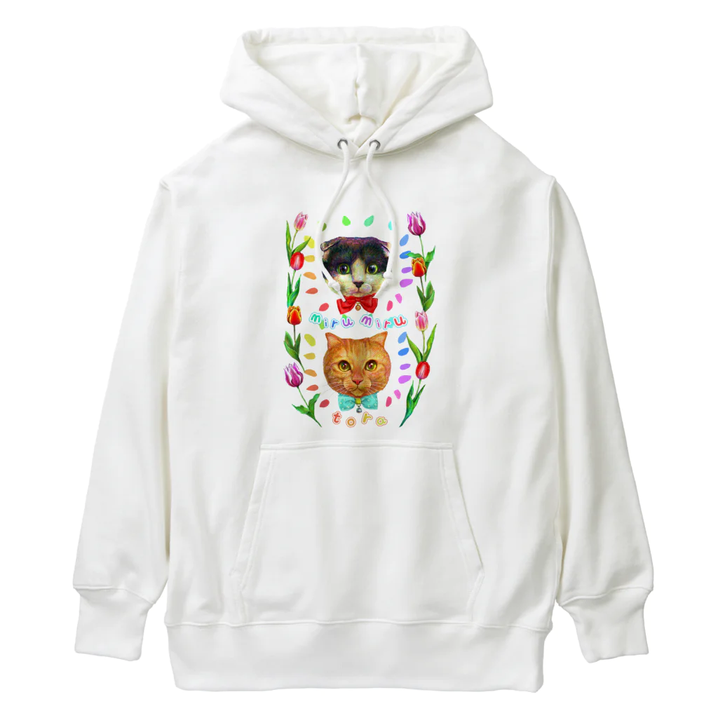 油絵描きの小物売り場の蒲田Loveおにぎりちゃんの愛猫ちゃんズ（ファション） Heavyweight Hoodie