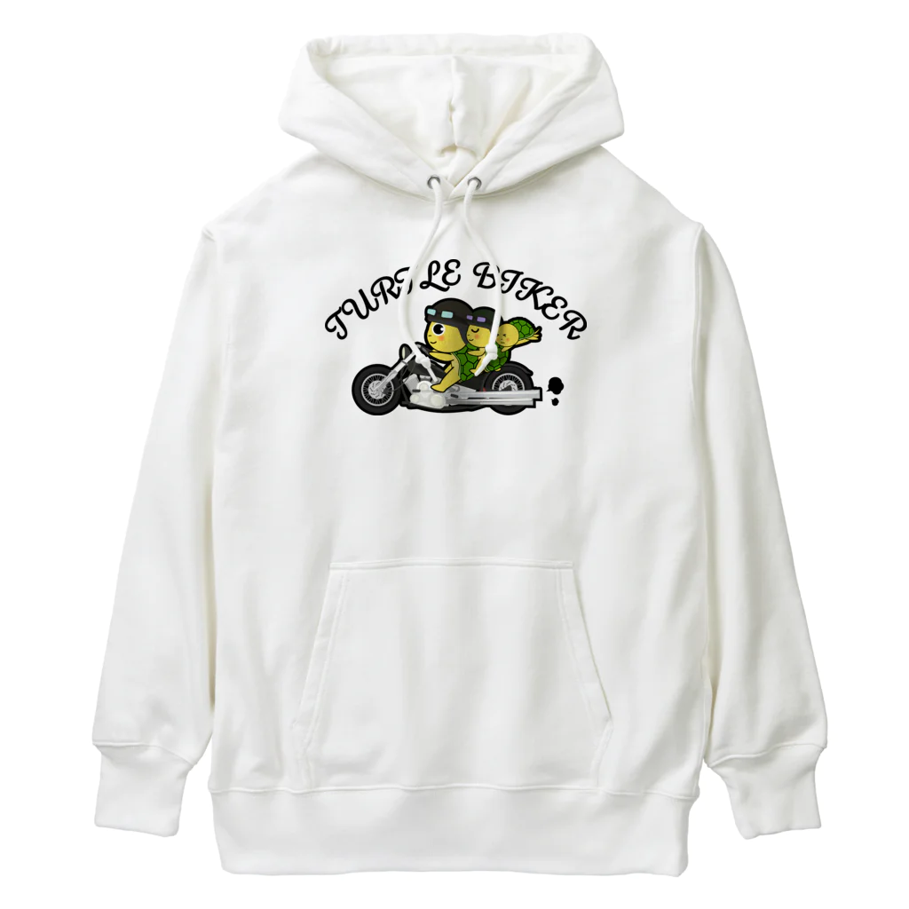 chicodeza by suzuriの亀亀バイカー Heavyweight Hoodie