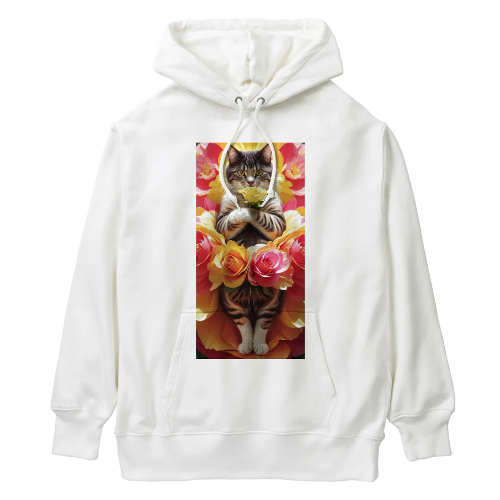 ukeroのフラワーキャット077 Heavyweight Hoodie