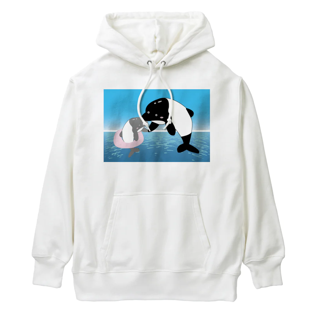 Drecome_Designの【手を取って・・・】海豚(イルカ)親子 Heavyweight Hoodie