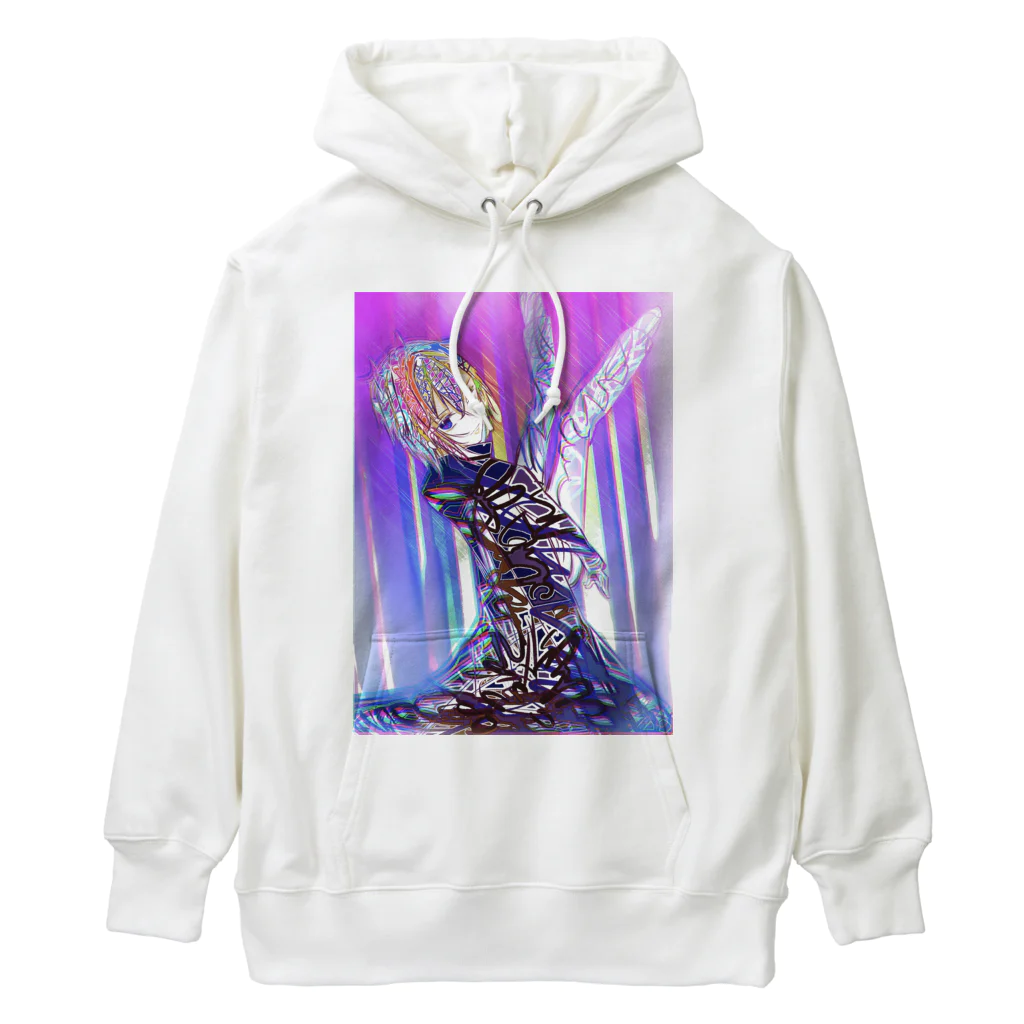 銀海りきる🦎🎨のステンドグラス風男の子（銀） Heavyweight Hoodie