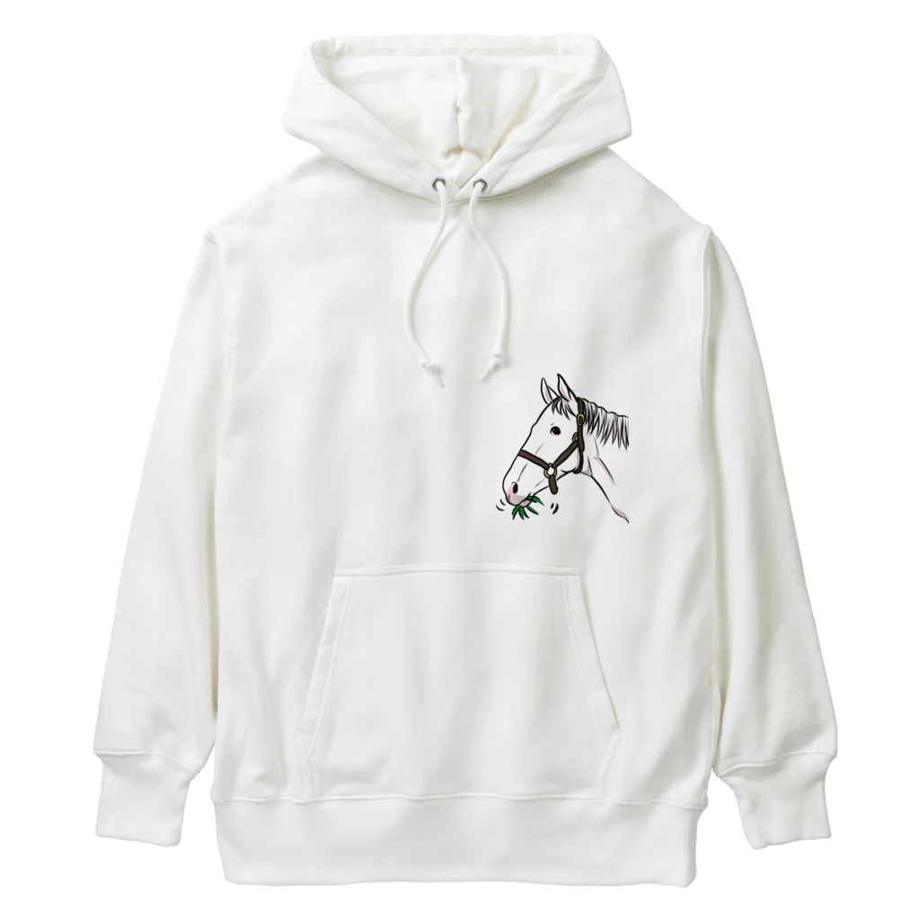 ユルークうーまショップのあし毛のモグモグ馬 Heavyweight Hoodie