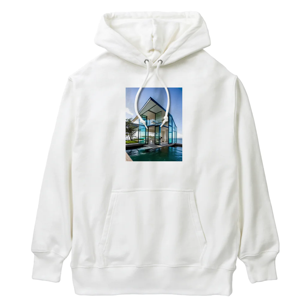 dolphineのオーシャンビュー　海に浮いた透明グラスハウス Heavyweight Hoodie