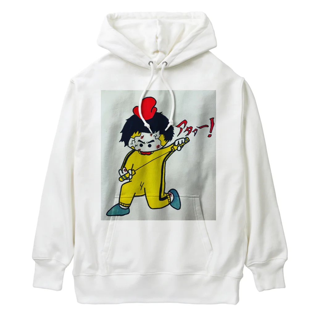 がりがりきゅんの落書きのエボチキくん　アタァーver Heavyweight Hoodie