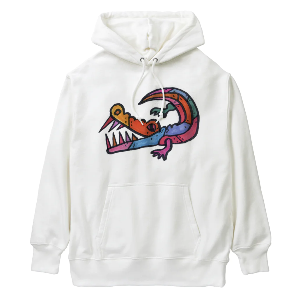 ゆるっと北欧デザイン♪Pahvi Elukat パフヴィ・エルカットのKrokotiiliくん　フィンランドのワニ Heavyweight Hoodie