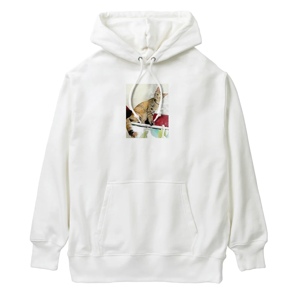 コハクのカーテンレールからニャンコ🐱 Heavyweight Hoodie