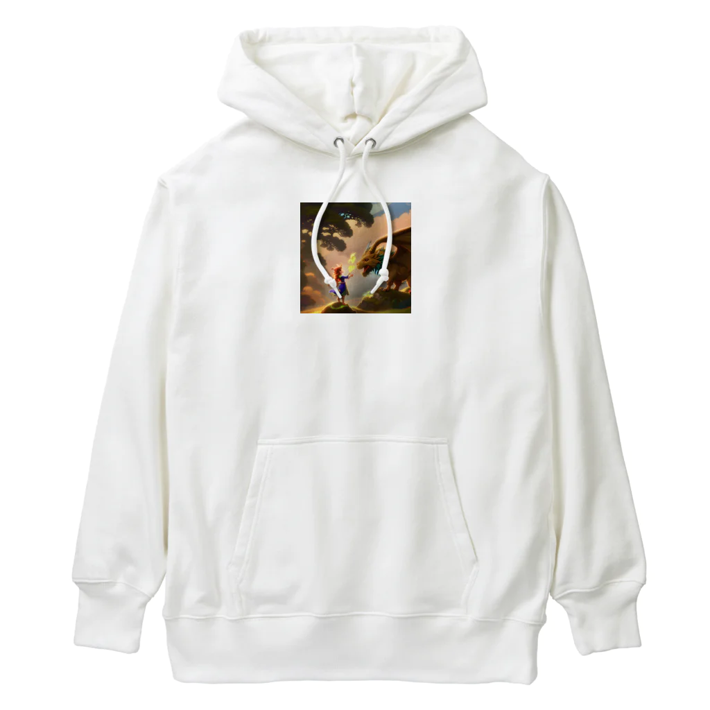 Wakuryuの八恩森の龍と少女 Heavyweight Hoodie