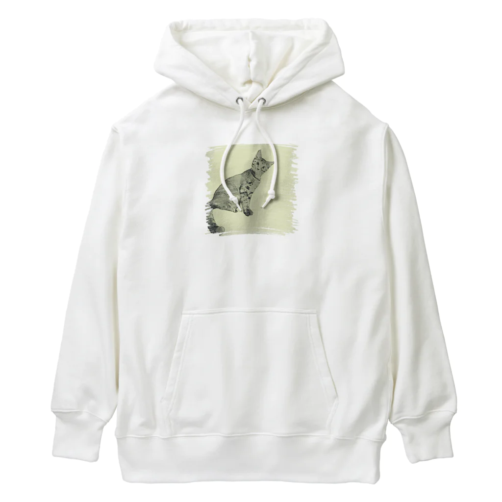 コハクのカーテンレールから見下ろすコハク Heavyweight Hoodie