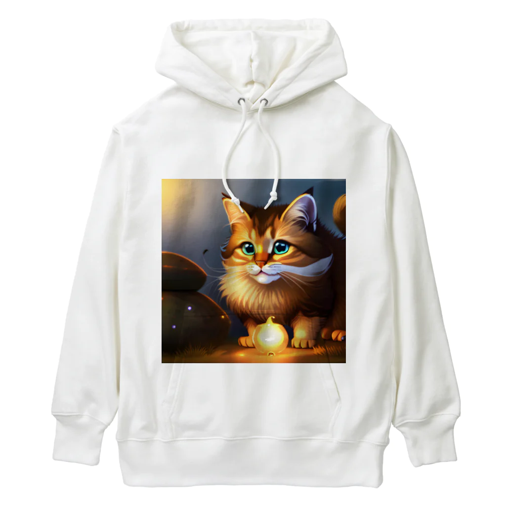 toshiオリジナルshopのフワフワにゃんこのイラストグッズ Heavyweight Hoodie