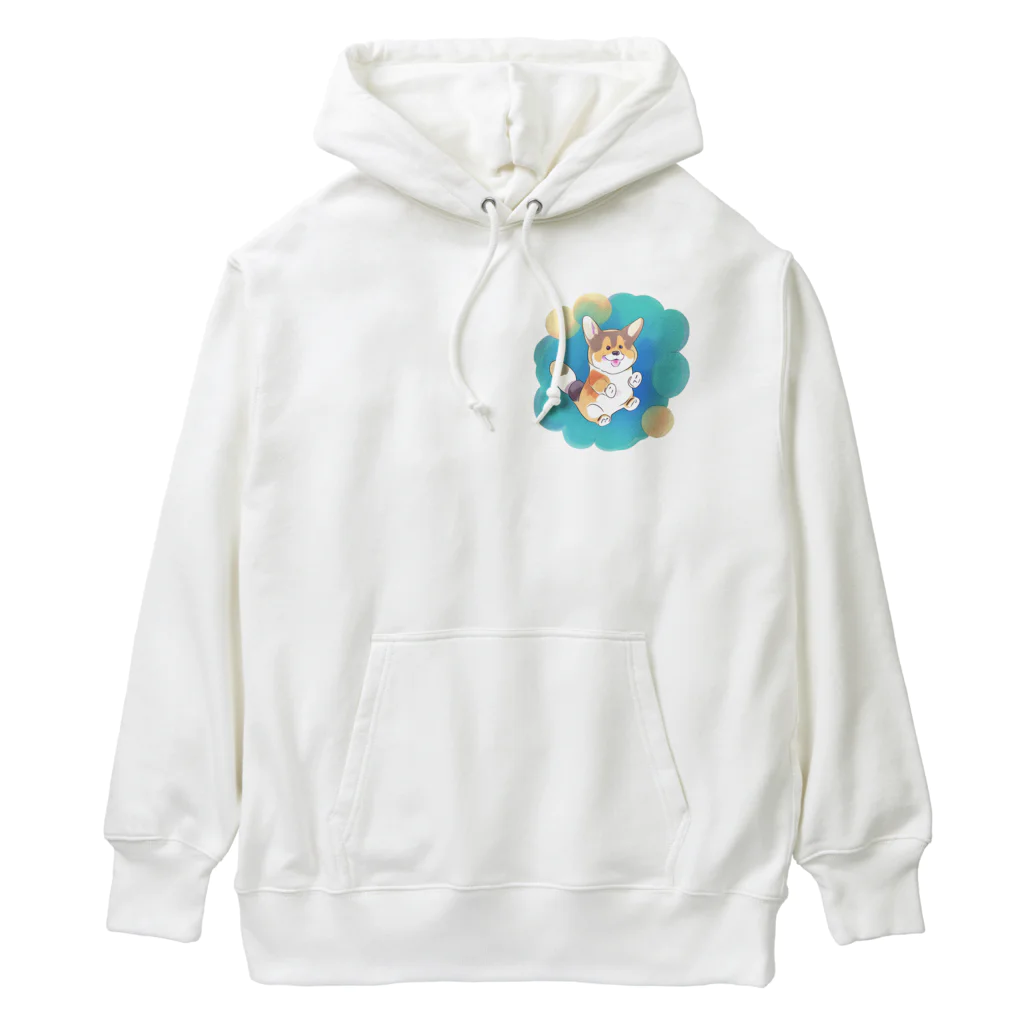 nakagawa-kikakuのコーギーの大ジャンプ Heavyweight Hoodie