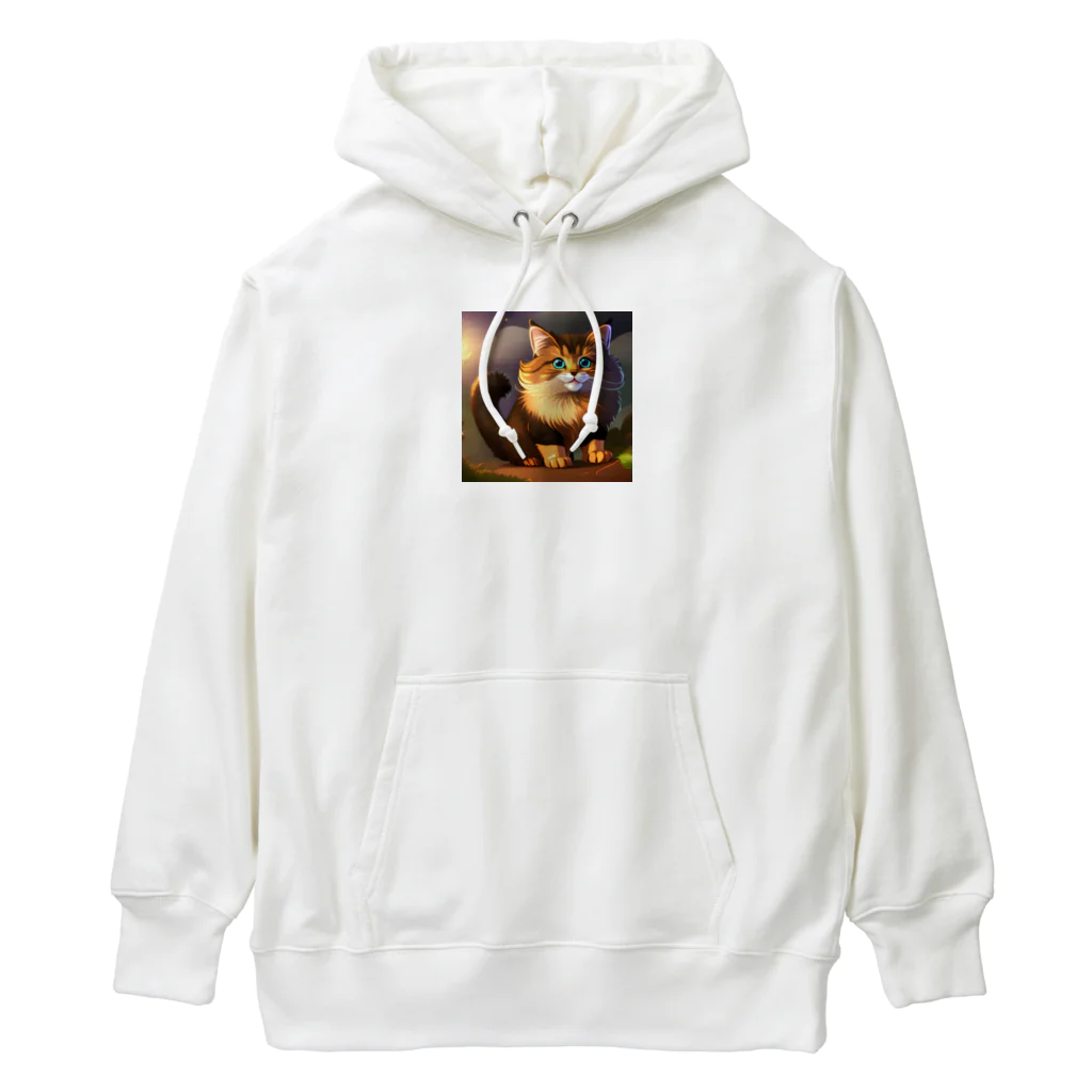 kpop大好き！のかわいい猫のイラストグッズ Heavyweight Hoodie