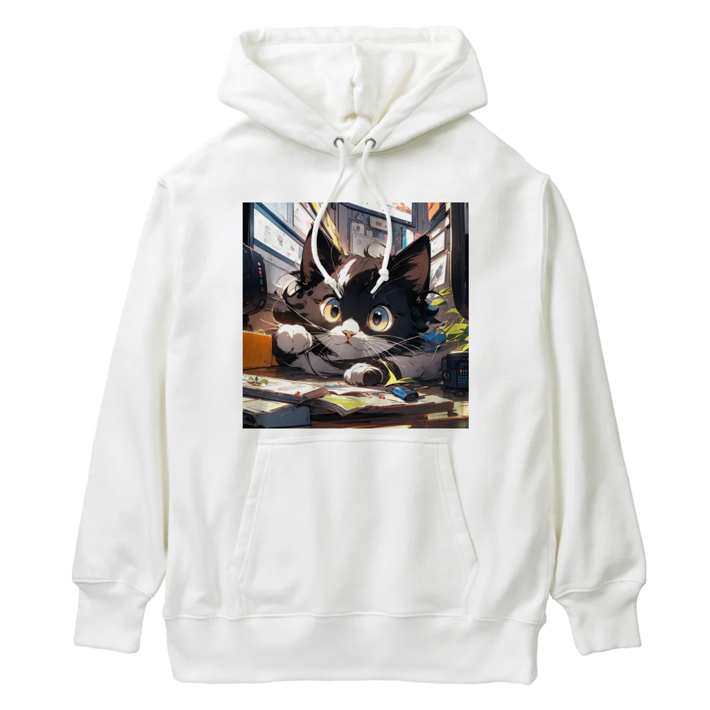 デザインウェアハウスちひろのハチワレにゃんこ Heavyweight Hoodie