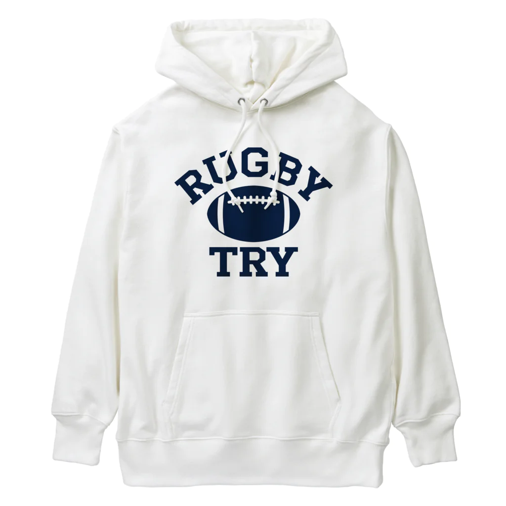 sports_tower スポーツタワーのラグビー・RUGBY・単色・グッズ・デザイン・楕円形ボール・イラスト・スポーツ・Tシャツ・男子・女子・かっこいい・かわいい・選手・ラガーマン・インゴール・ラグビーユニオン・ラグビーリーグ Heavyweight Hoodie