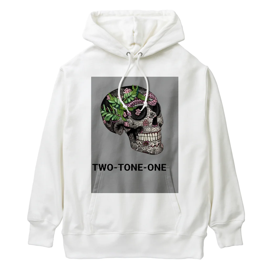 セト神配達員＠漫画のTWO-TONE-ONE ボタニカル柄ドクロ Heavyweight Hoodie