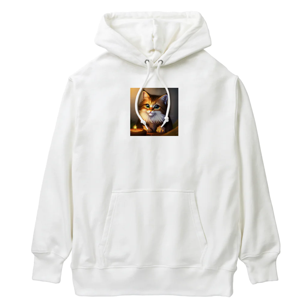 コハクの家のかわいい猫のイラストグッズ Heavyweight Hoodie