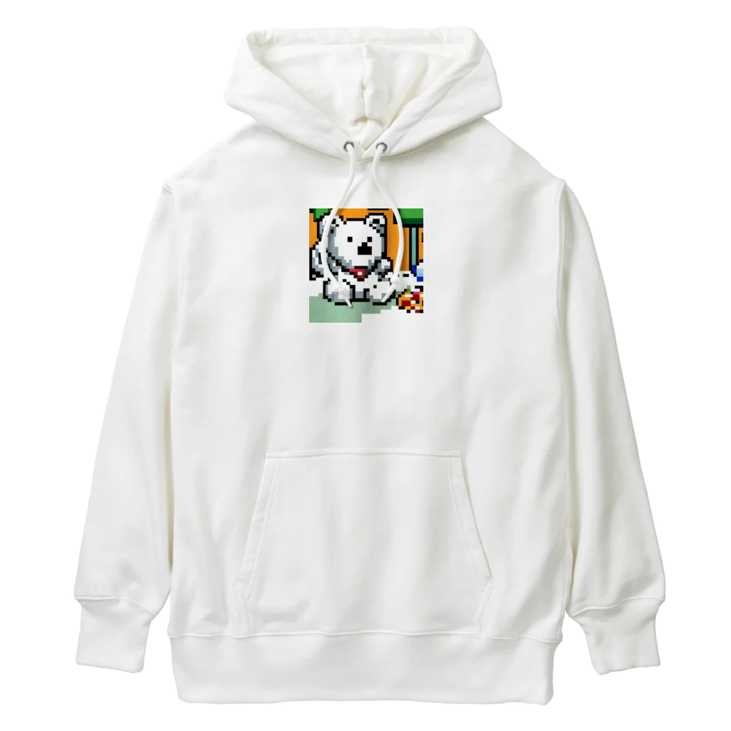 KAWAKAMI-SENTAROUの寂しがりやのドットシロクマ Heavyweight Hoodie