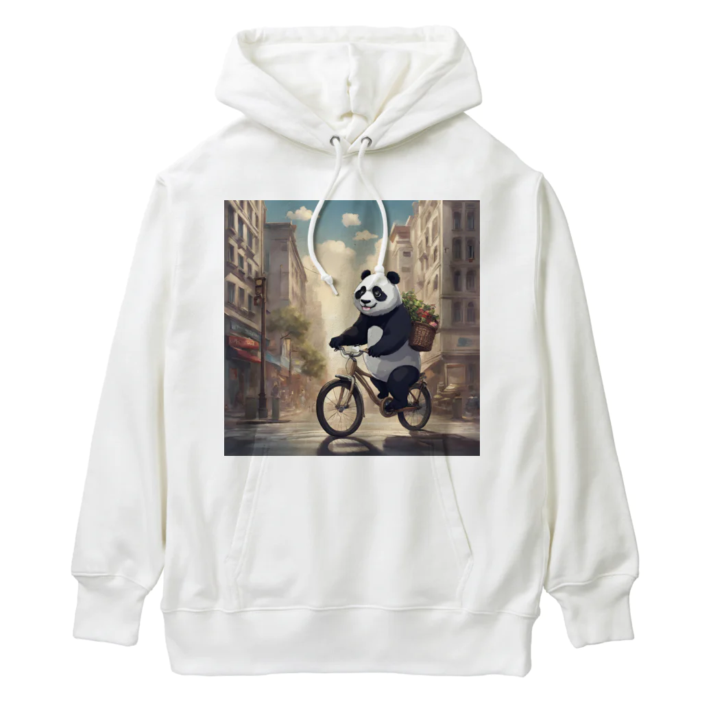 ルノルノの自転車でお買い物パンダくん Heavyweight Hoodie