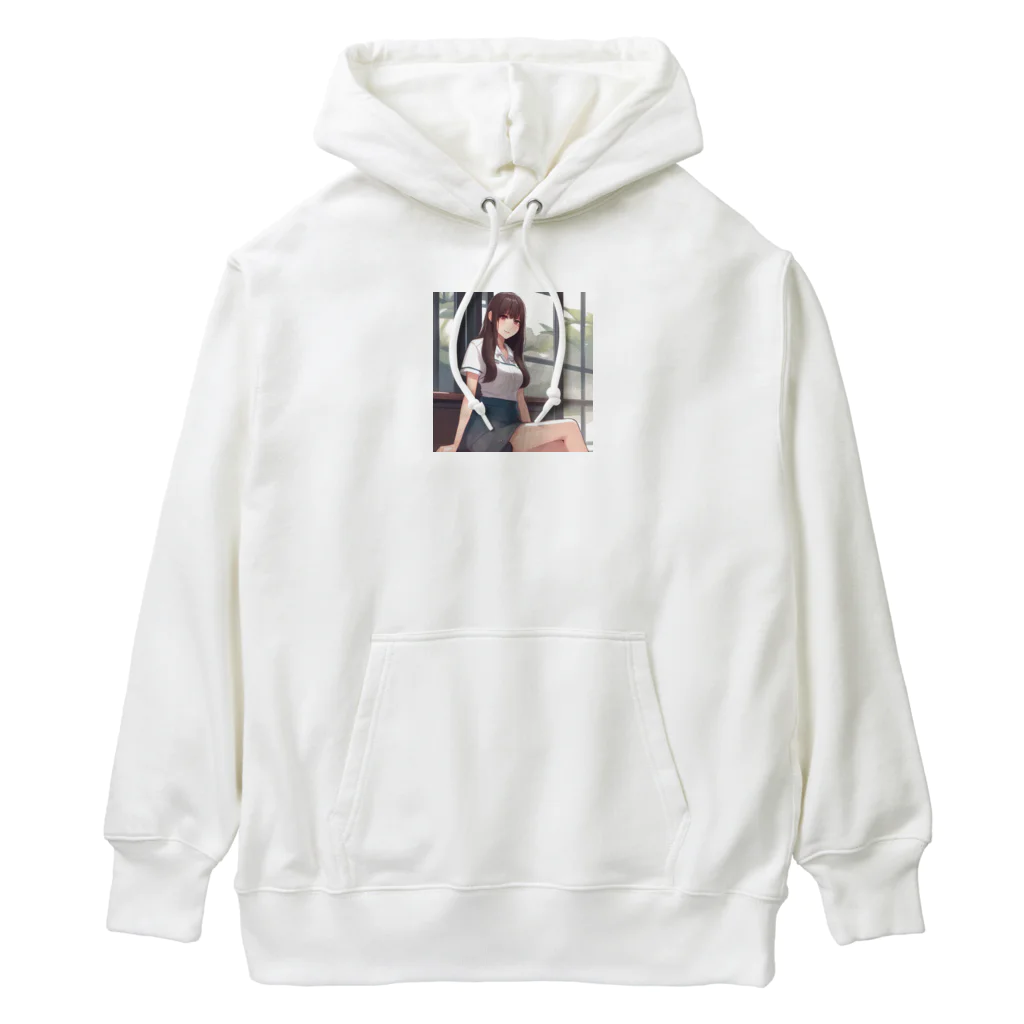 ワンダーワールド・ワンストップのロングヘアのかわいい女性のグッズ Heavyweight Hoodie