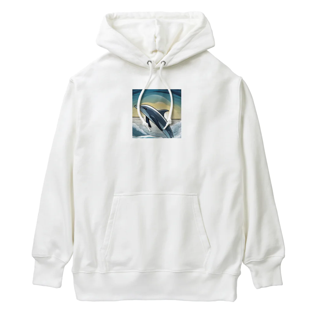 GOLAEのiruka　海を飛び跳ねるイルカ Heavyweight Hoodie