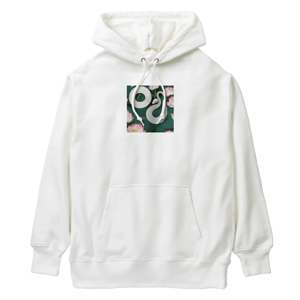 ToToMoの【金運上昇】幸運の白蛇 Heavyweight Hoodie