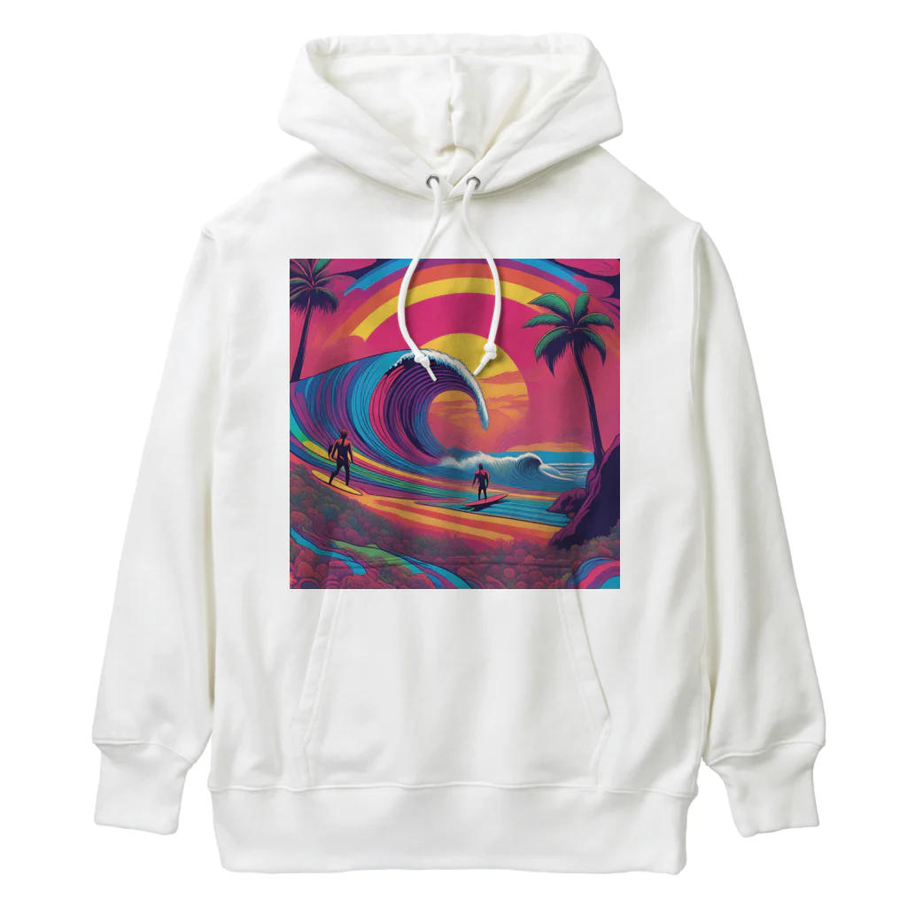 Sea Side TropicalのTropical Beach Surfer Art Heavyweight Hoodie