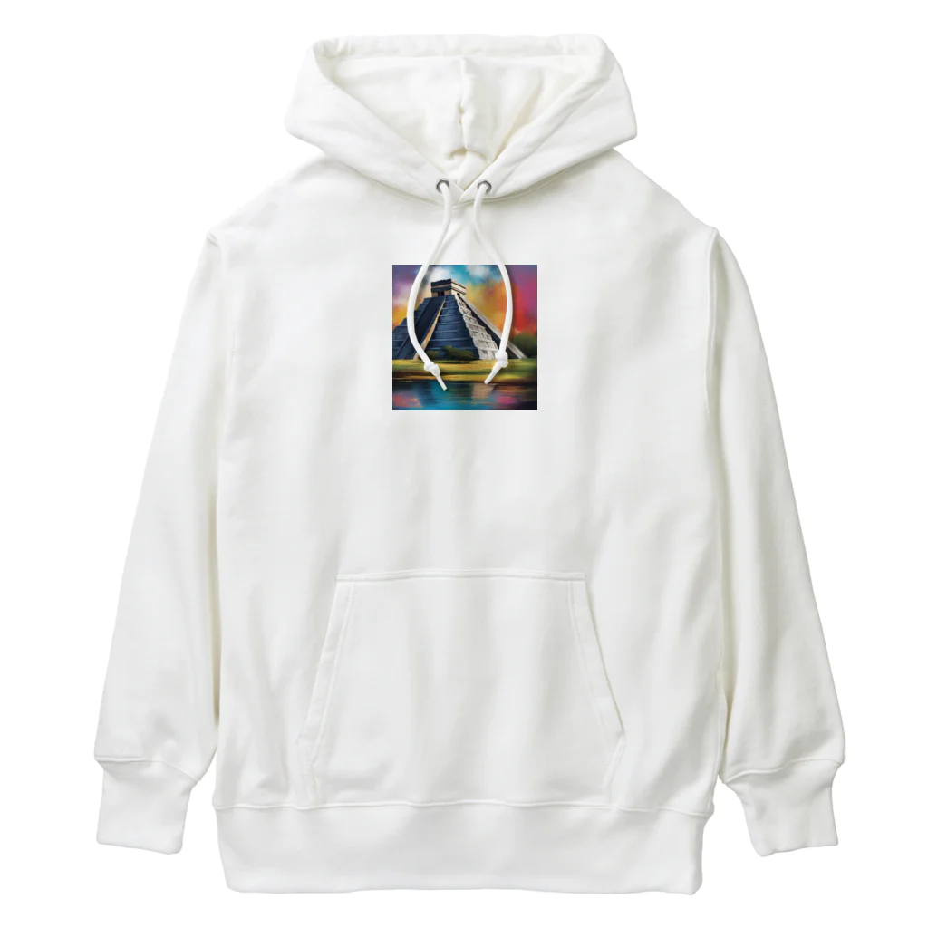 YoMiTの有名な観光スポットをイメージした画像：チチェン・イッツァ（メキシコ） Heavyweight Hoodie