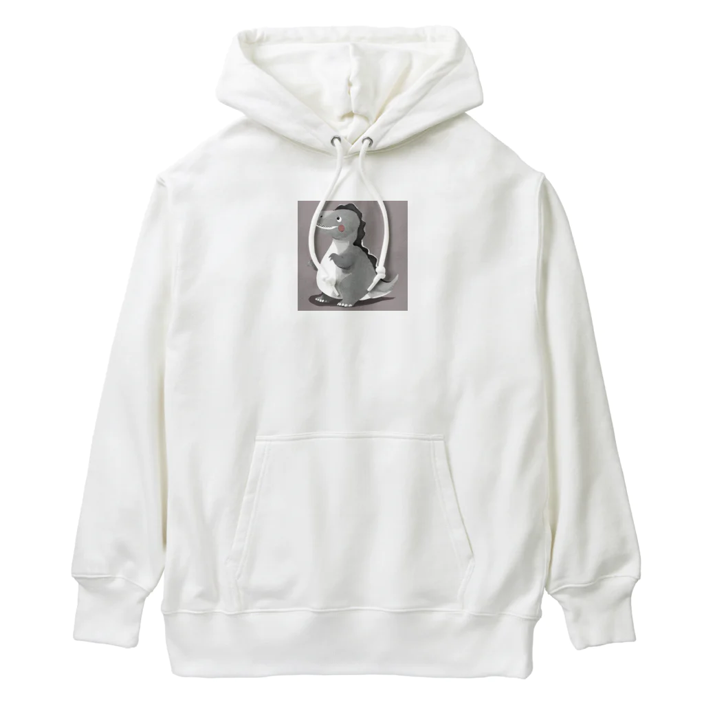 サラリーマン恐竜のモノクロ恐竜 Heavyweight Hoodie