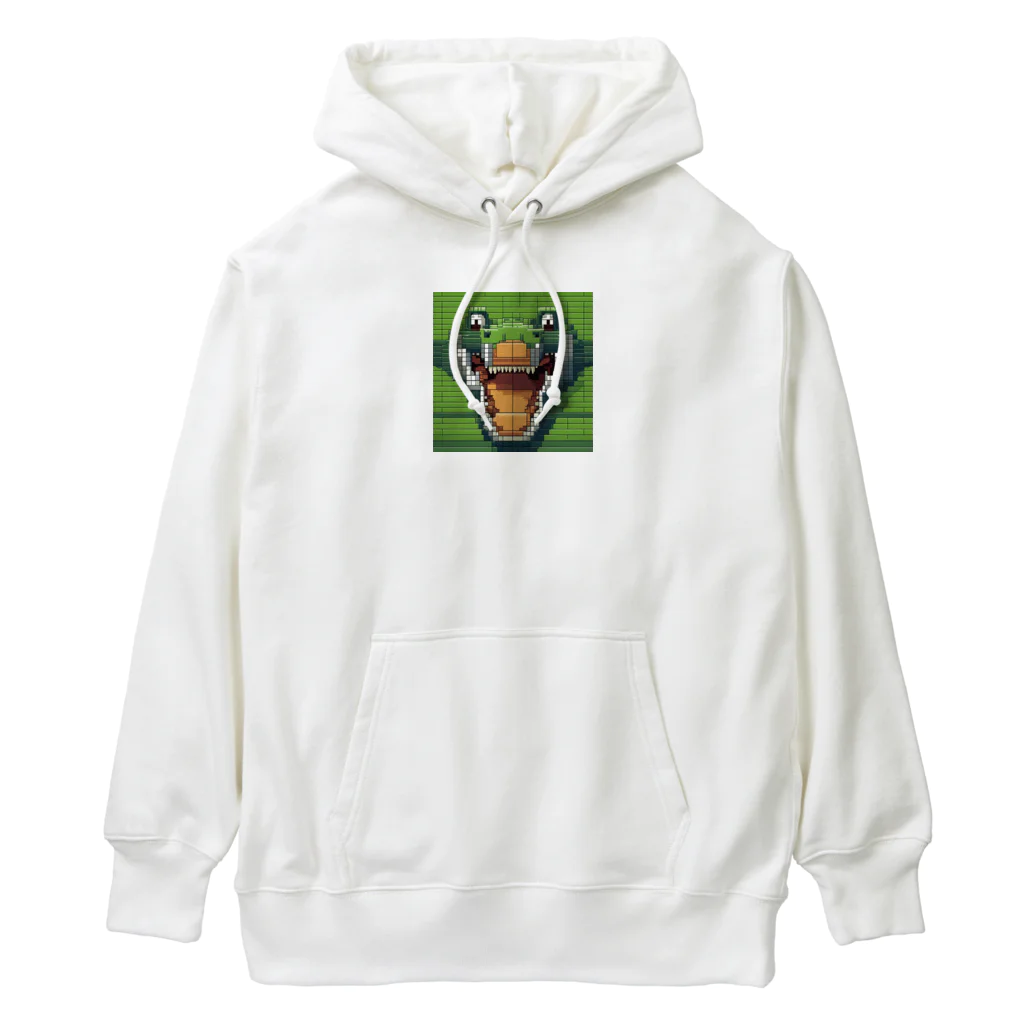 wonderful-lifeのピクセルで描かれたクールなワニ Heavyweight Hoodie