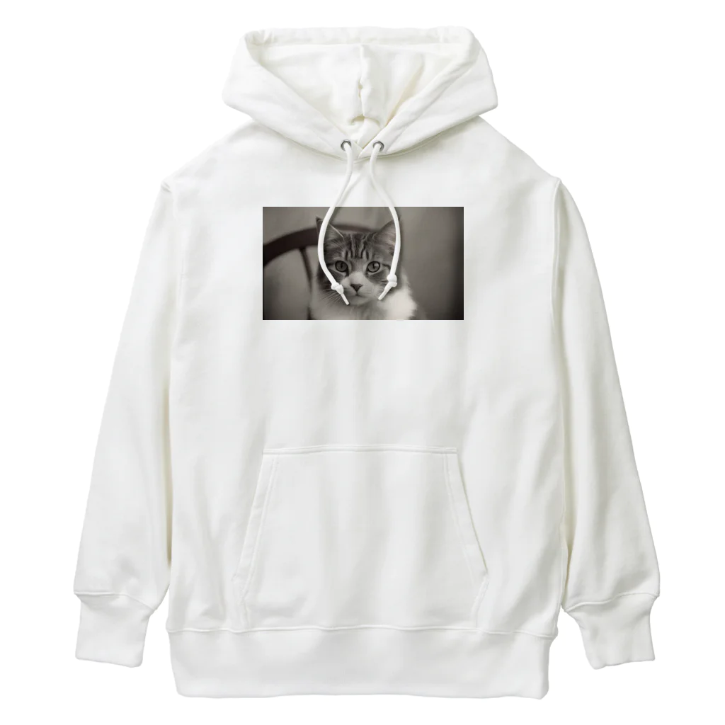 OKEN-11の猫グッズ　モノクロ写真　クラシック Heavyweight Hoodie