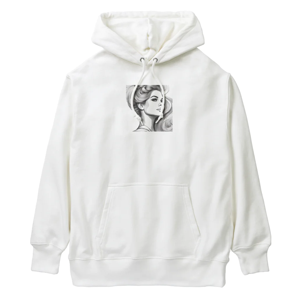 moribouの髪をかき上げる女性アートグッズ Heavyweight Hoodie