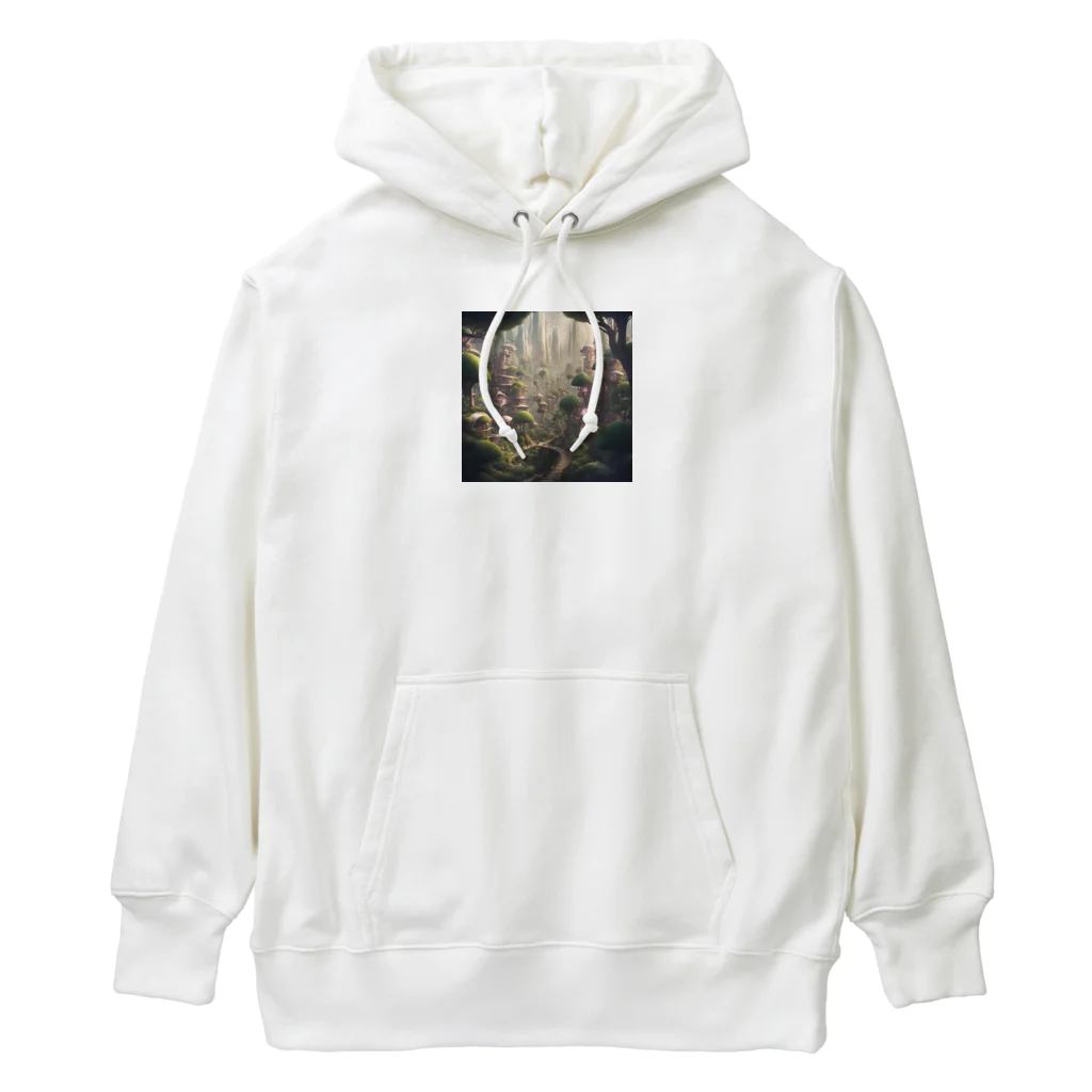 アーミタイの景色がきれいな町のイラストグッズ Heavyweight Hoodie