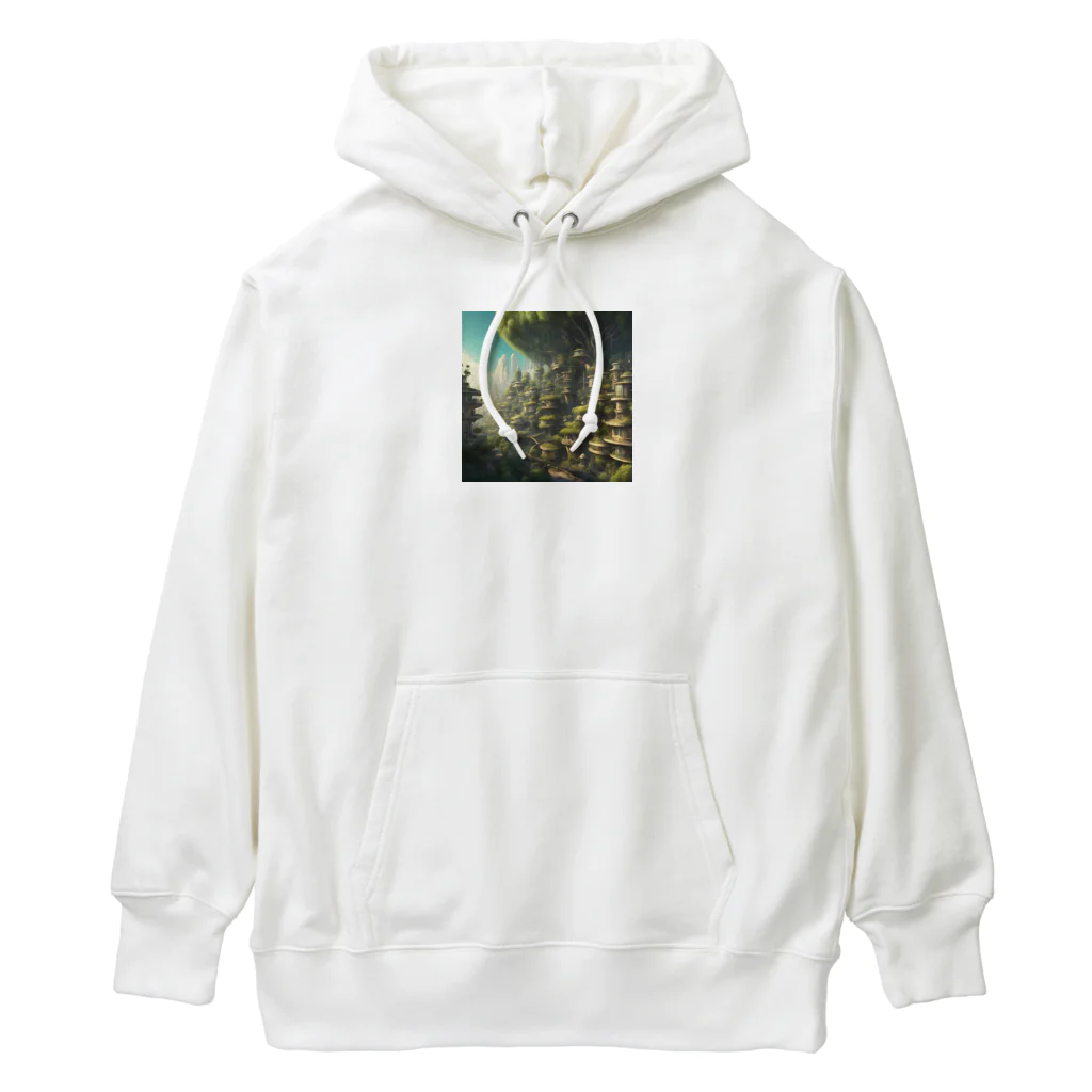 アーミタイの景色がきれいな町のイラストグッズ Heavyweight Hoodie