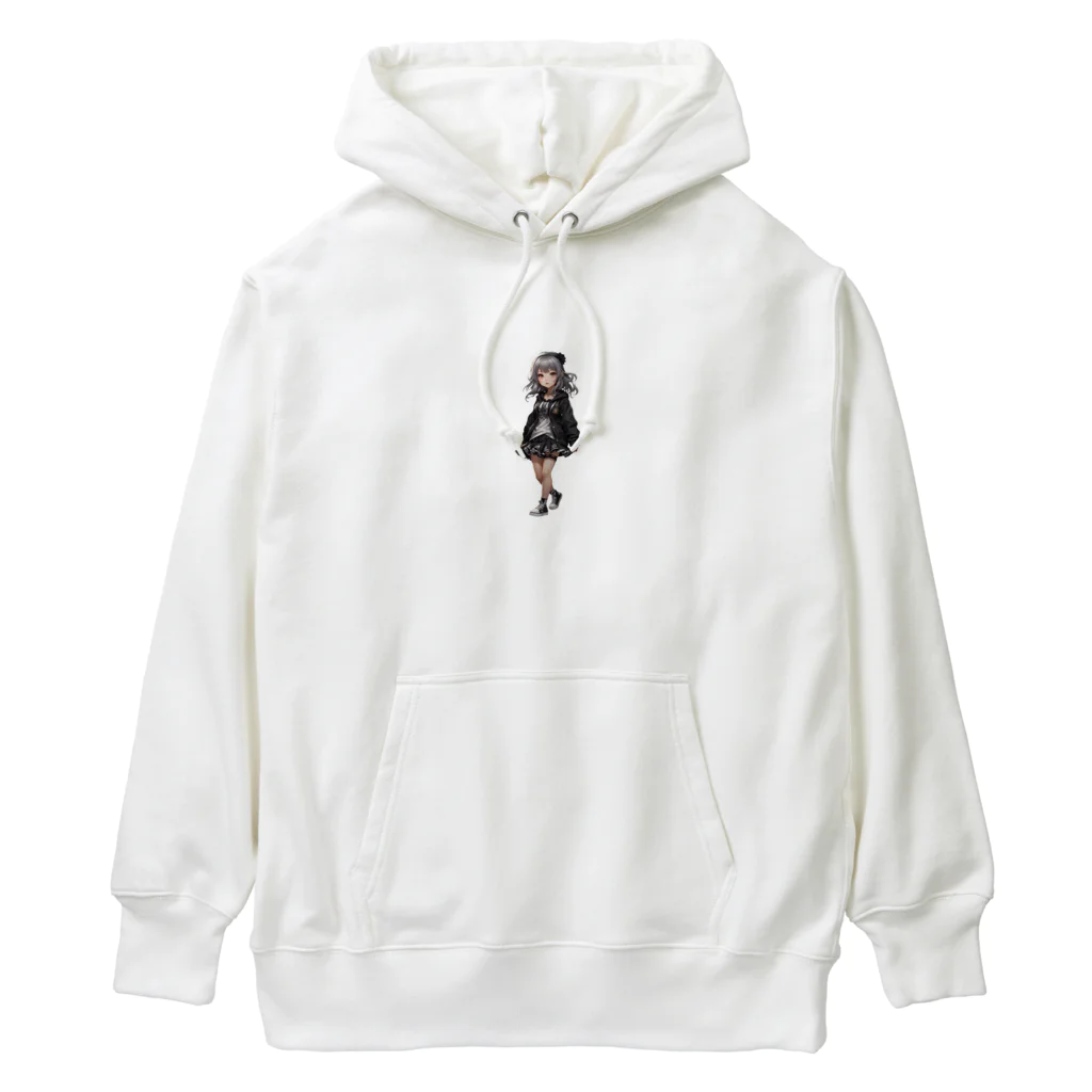 infinexus_dsgnのちびキャラ少女（Silver hair） Heavyweight Hoodie