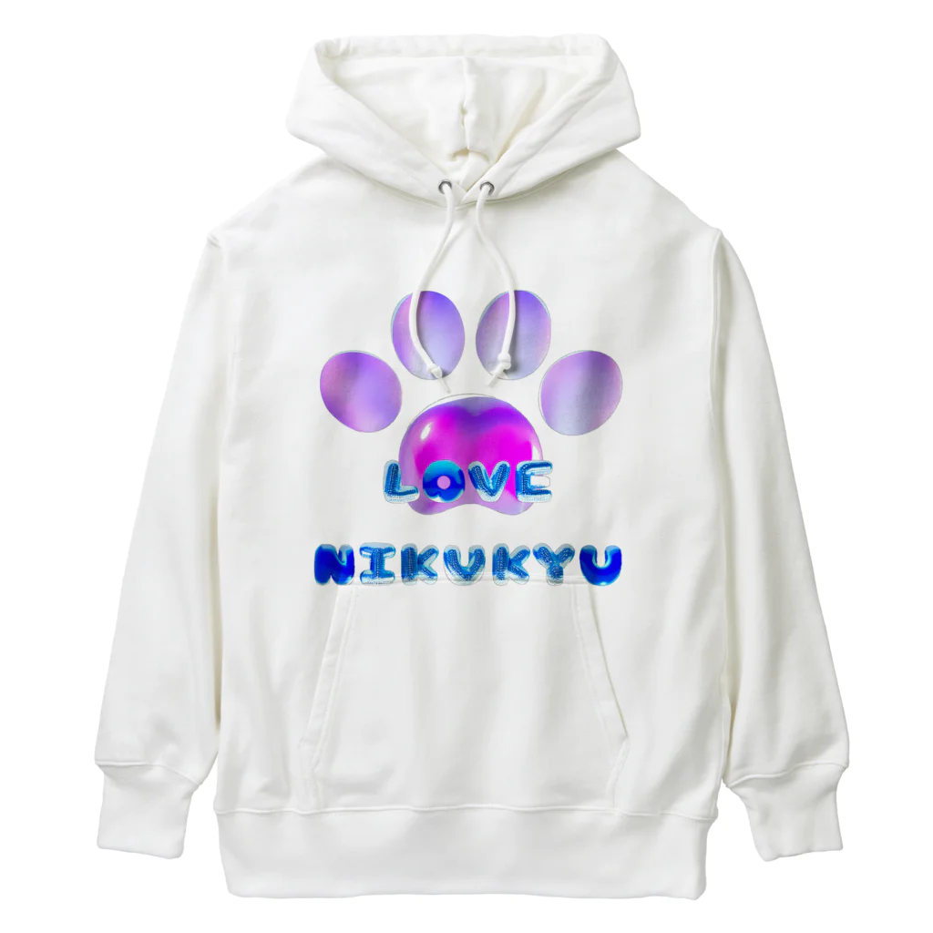 NIKUKYU LOVERのLOVE NIKUKYU -肉球好きさん専用 ブルーピンクバルーン - Heavyweight Hoodie