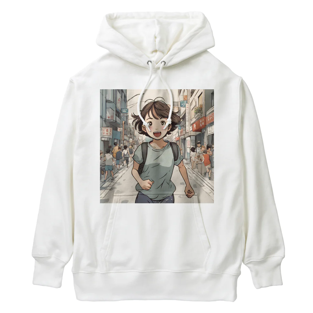 底辺の底辺好きな事を気ままに…。の走る元気な女の子 Heavyweight Hoodie