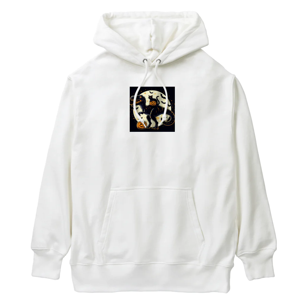 スウィッチボックスの黒猫と黒恐竜のハロウィン Heavyweight Hoodie