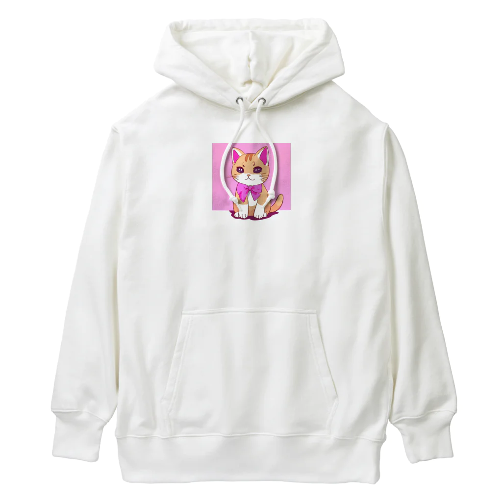 Officefaceのリボン猫ちゃん Heavyweight Hoodie