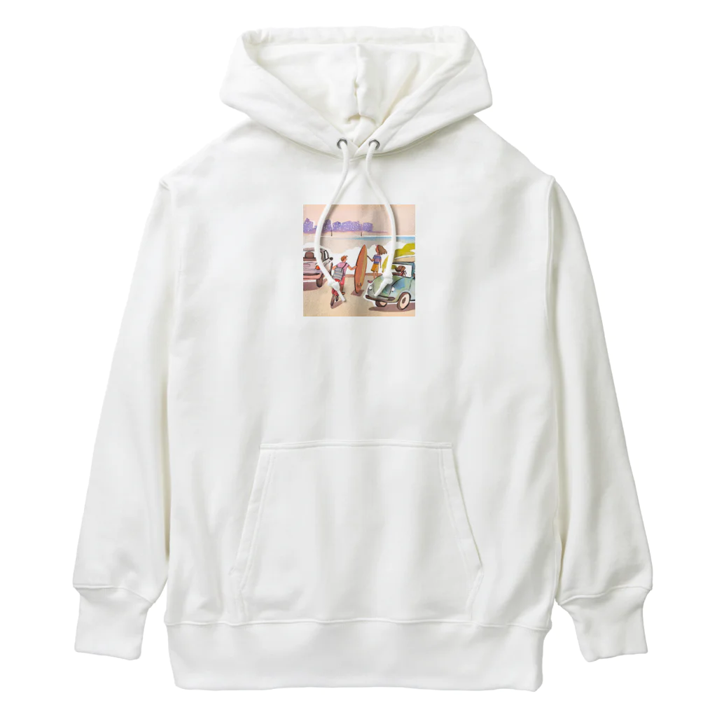 kj369の海辺のサーファーたち Heavyweight Hoodie