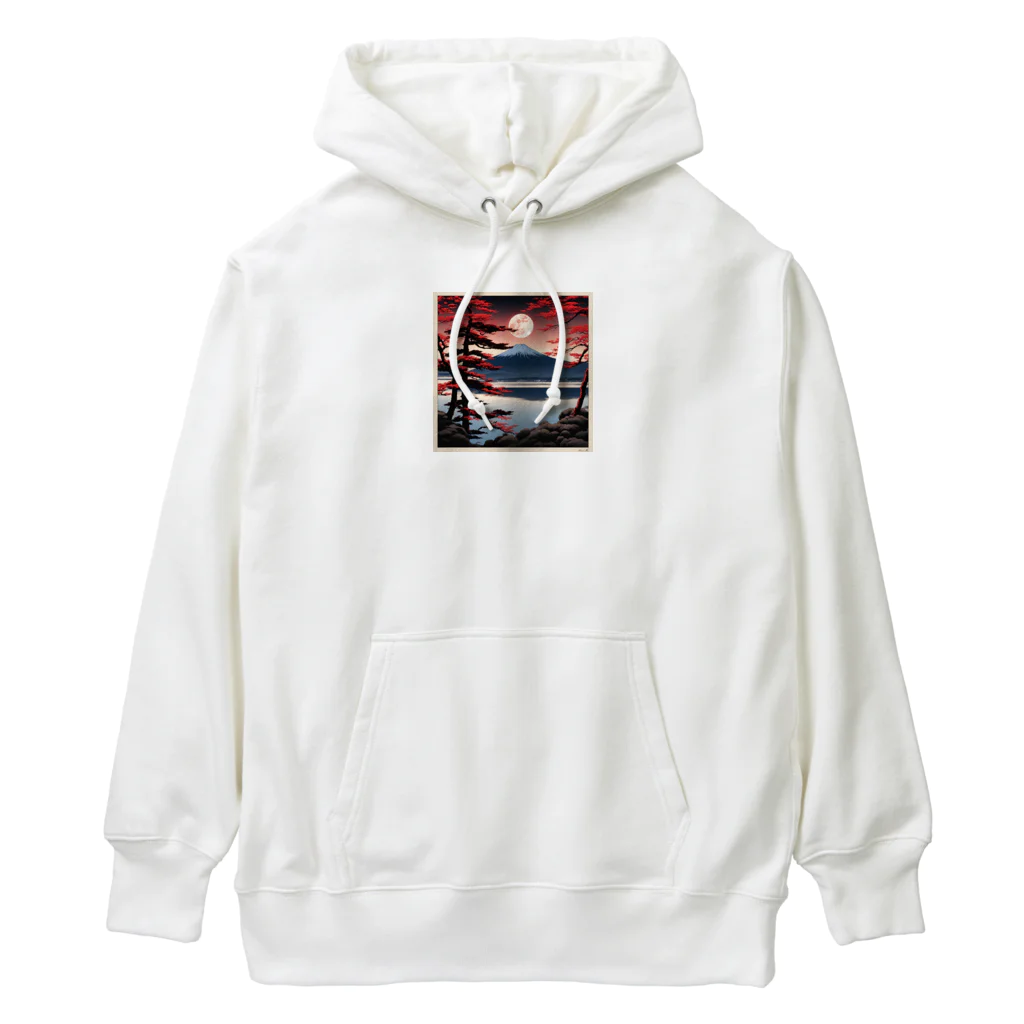 Suzurin’s Creationsの月と赤富士prt1 Heavyweight Hoodie