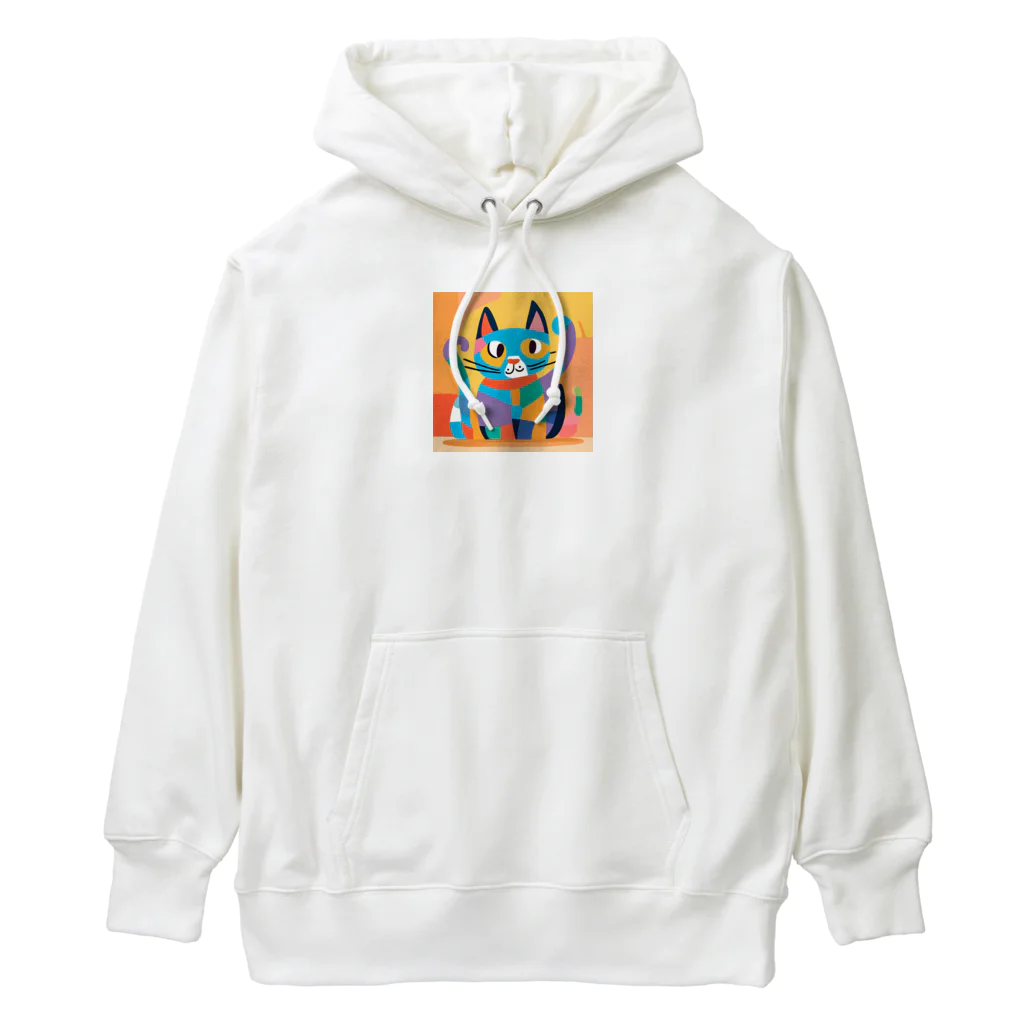 IKA_0120のカラフルな猫 Heavyweight Hoodie